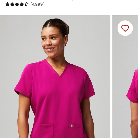 Fabletics Hibiscus Pink 2-Pocket Top and High-Rise Jogger Scrub set - Picture 2 of 5